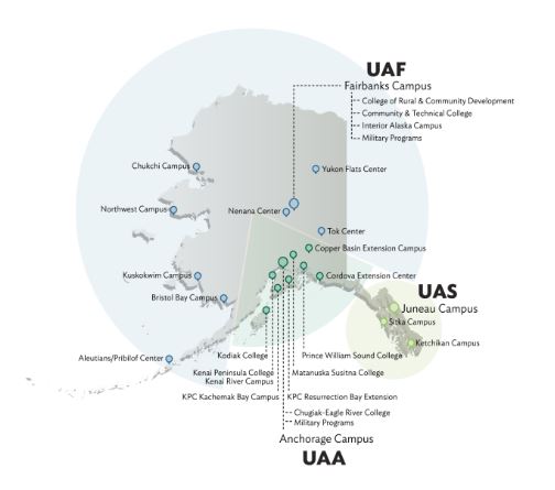 Map of èƵ with every University of èƵ location listed